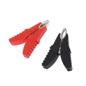 2pcs Red Black for Butterfly Type Insulated Alligator Clips Testing Clamps For C - Afbeelding 1 van 8