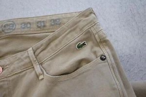 Lacoste Earnest Sewn Harlan Cigarette Leg Stretch Jeans Beige Womens Sz 29 x 32 - Picture 1 of 7