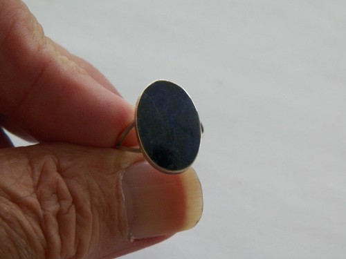 VNTG SIZE 5 1 2 STERLING SILVER BLUE STONE RING