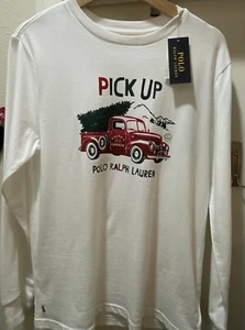 POLO Ralph Lauren Women’s Long Sleeve Shirt XS Pick Up Truck Christmas Logo NWT - Picture 1 of 15