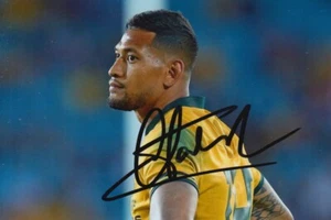 ISRAEL FOLAU HAND SIGNED 6X4 PHOTO AUSTRALIA RUGBY AUTOGRAPH 2 - Picture 1 of 1