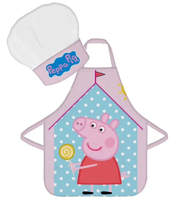 ♥ PEPPA PIG Grembiule Da Cucina Per Bambini Set 2 Pezzi P-3308 ♥ - Immagine 1 di 1