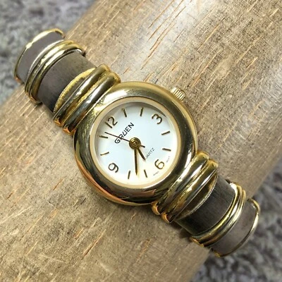 Vintage Gruen Women GR7211 Fashion Two Tone Quartz Analog 22mm Watch 7" - Image 1 of 4