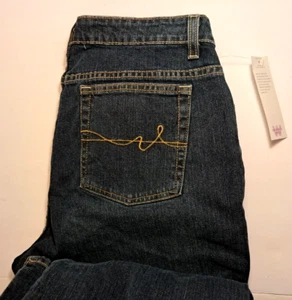 Vintage St. Johns Bay Stretch Boot Cut Jeans Dark Blue Denim Women’s 14 - Picture 1 of 21