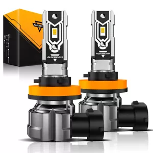 AUXBEAM H8 H9 H11 LED Headlight Bulb Low Beam Super Bright 3000K Yellow 1:1 Size - Picture 1 of 12
