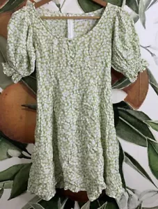 Vestido Faithfull the Brand para mujer talla 4 La Barben verde claro floral manga abullonada - Imagen 1 de 6