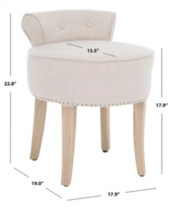 Safavieh GEORGIA VANITY STOOL, Reduced Price 2172732752 MCR4546G - Picture 1 of 5