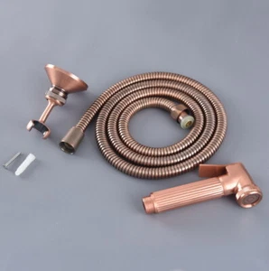 Antique Red Copper Hand Held Shower Head / Shower Hose / shower Bracket mhh141 - Picture 1 of 7