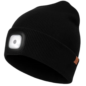 Wintermütze mit LED warme Strickmütze Licht aufladbar USB Beanie Mütze mit Lampe - Bild 1 von 10