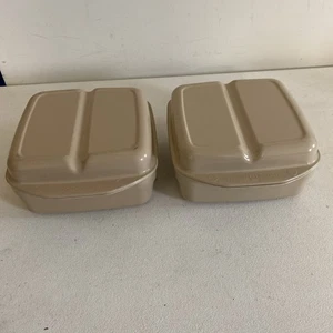 2x Anchor Hocking MicroWare Pan Microondas PM481-TI Tapa Dividida 1 Cuarto - Imagen 1 de 10