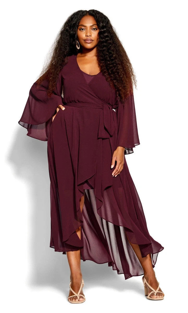S.L. Fashions Women's Plus Size Surplice Wrap Jumpsuit - V-Neck Polka Dot, Special Occasion & Wedding Guest Outfit