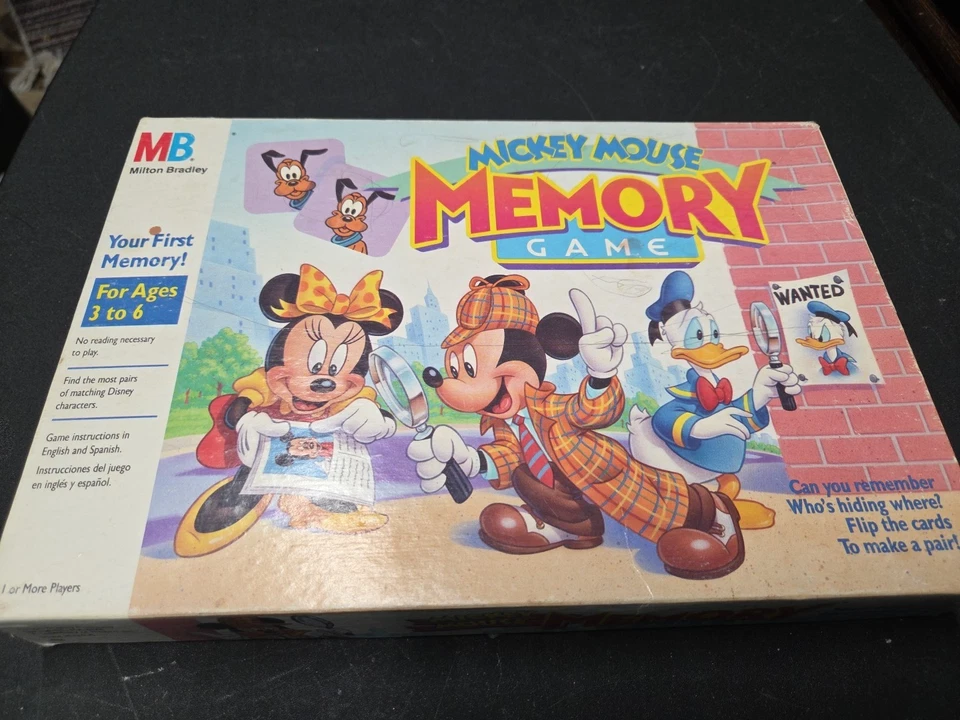 Milton Bradley Mickey Mouse Memory Game 1994 Vintage Complete No Instruction - Image 1 of 4