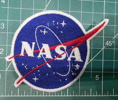 NASA  3.75" Iron /Sew On Embroidered Patch meatball - Image 1 of 3