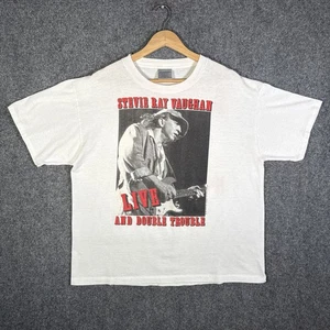 Camisa De Colección Stevie Ray Vaughn XL Blanca Años 80 1989 Gira Banda de Música Concierto Doble - Imagen 1 de 7