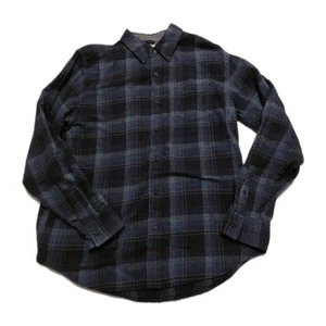 Original wetterfestes Vintage Herren Medium Langarm blau kariert Flanellhemd - Bild 1 von 8
