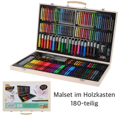 Malset Malkasten 180-teilig Künstlerkoffer Stiftekoffer Malkoffer Zeichenset - Bild 1 von 4