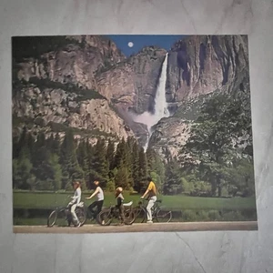 1978 Retro Kitsch Bike Riding at Yosemite Falls 8x10" Art Print V23 - Picture 1 of 2