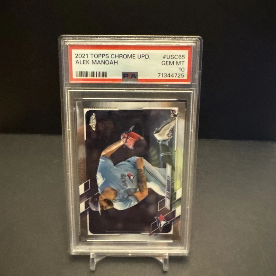 2021 Topps CHROME UPDATE ROOKIE #USC65 Alek Manoah PSA 10 GEM MT - Image 1 of 2
