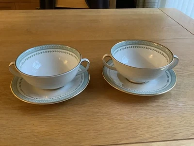 ROYAL DOULTON "BERKSHIRE" 2 X SOUP CUPS AND SAUCERS MINT UNUSED COND. POST FREE
