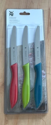 WMF Vespermesser Set 6 tlg Edelstahl Rot, Grün, Blau 23cm NEU OVP - Bild 1 von 3