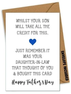 FUNNY FATHER'S DAY Father in law Card Rude Dad Daddy Joke Cheeky Banter / KX - Picture 1 of 1