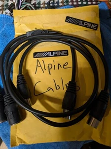 VTG Rare Old School Alpine Cables 7 Pin Din Car Stereo Y Adapter 1m Plug RUX Amp - Picture 1 of 4