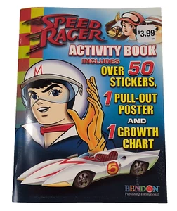 Speed Racer Toy Activity Book - Poster, 50 Stickers, Growth Chart, Puzzles 2008 - Picture 1 of 12