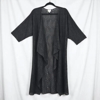 Cárdigan kimono LuLaRoe para mujer pequeño Shirley negro encaje transparente calce suelto adelgazante Foto 1 de 4