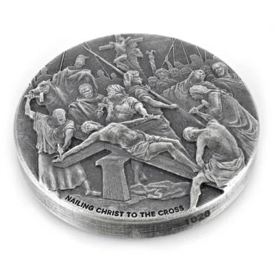 2017 2 oz .999 Silver Coin - Nailing Christ to the Cross - Biblical Series #A493 - Image 1 of 4
