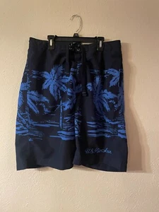 Pantalones Cortos Para Hombre US Polo Assn Grandes Azul Tropical Playa Bañador Cordones - Imagen 1 de 10