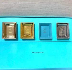 TIFFANY & Co. Vide Poche metallic Mini Tray 4 color set Rectangle Plate - Picture 1 of 3