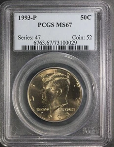1993-P PCGS Kennedy Half Dollar MS67 MS-67 Business Strike 50c - Picture 1 of 2