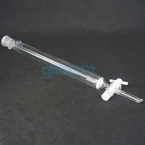 30x300mm 24/29 Glass Chromatography Column PTFE Stopcock Ground Cone Fritted - Picture 1 of 4