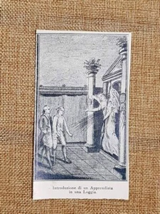 Introduzione di apprendista in una loggia Massoni e massoneria Stampa del 1931 - Picture 1 of 1