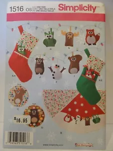 Simplicity 1516 CHRISTMAS Ornaments Tree Skirt Wall Hangings SEWING PATTERN NEW - Picture 1 of 2
