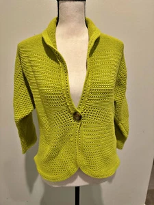 Jones New York Signature Green Cardigan Jacket Sweater Button Front Size M - Picture 1 of 6
