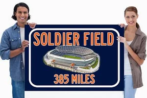 Chicago Bears Soldier Field - Miles to Stadium Highway Road Sign Customize the - Bild 1 von 13