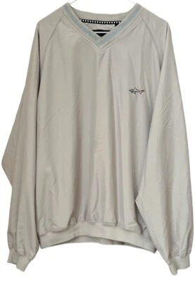 Men's GREG NORMAN Beige Golf Pullover v-neck Windbreaker Size Large, Long Sleeve - Изображение 1 из 4