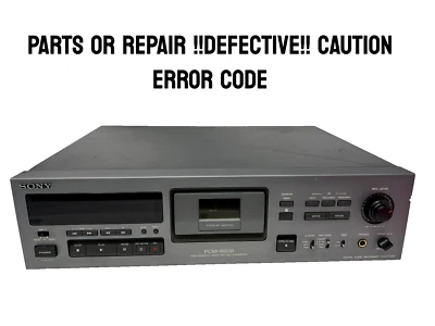 Nonworking Sony PCM-R300 DAT w/ Caution Error As-Is For Parts No Remote - Image 1 of 4