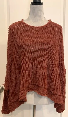 Vintage Havana Oversized Asymmetrical Open Knit Sweater Womens Size M Granny - Image 1 of 4
