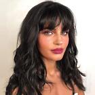 WIGNEE Natural Wave Wigs with Bangs 100% Brazilian Human Hair Fashion Wave Wi...
