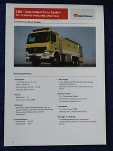 Rosenbauer CBS Customized Body System TLF Großtanklöschfahrzeug Prospekt 2015 - Bild 1 von 2