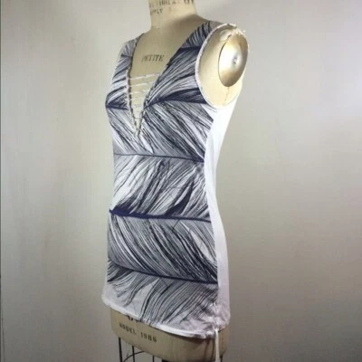 Women's Barneys NY Designer Organic Cotton Sleeveless T-shirt Top Size M  Foto 1 de 4