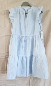 time and tru women mini dress with flutter sleeves blue size M (8-10) - Picture 1 of 4