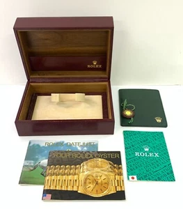 Authentic Vintage Burgundy Rolex Datejust Wood Box Set Case 53 0001 - Picture 1 of 1