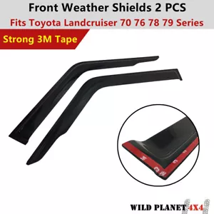 Weather Shields Window Visors Front fit Landcruiser 70 76 78 79 Series Single Ca - Bild 1 von 3