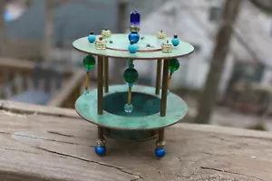 1994 Artista Firmado a Mano Hecho a Mano Bronce Metal Votivo Vela Portavelas de Té - Imagen 1 de 9