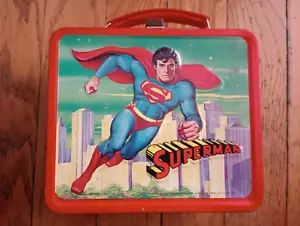Vintage 1978 Aladdin Tin Metal Lunchbox - Superman Comic Superhero, No Thermos - Picture 1 of 6