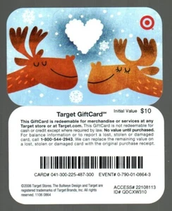 TARGET Moose in Love, Snowflakes ( 2006 ) Gift Card ( $0 ) V2 - RARE - Picture 1 of 1