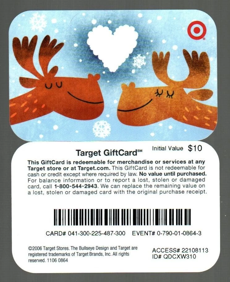 TARGET Moose in Love, Snowflakes ( 2006 ) Gift Card ( $0 ) V2 - RARE - Image 1 of 1